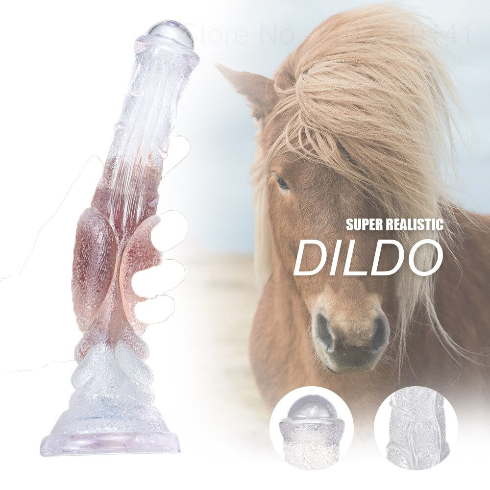 30cm Huge Horse Dildo Realistic Animal Penis Artificial Female Masturbators Rubber Monster Cock Anal Plug Hand-Frees Sex Tools