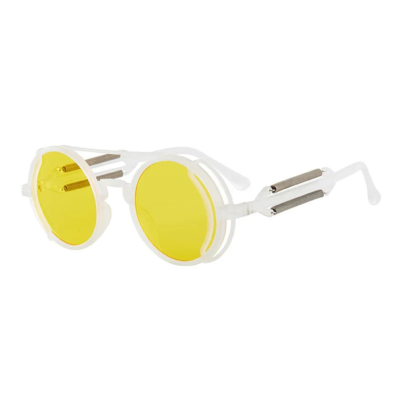 NEW Arrivals 10 Colors Steampunk Sunglasses UV400 Round Frame Design Colored Lenses Glasses Eyewear Gothic Men Women Retro Classic Sunglasses Steampunk Eyewear