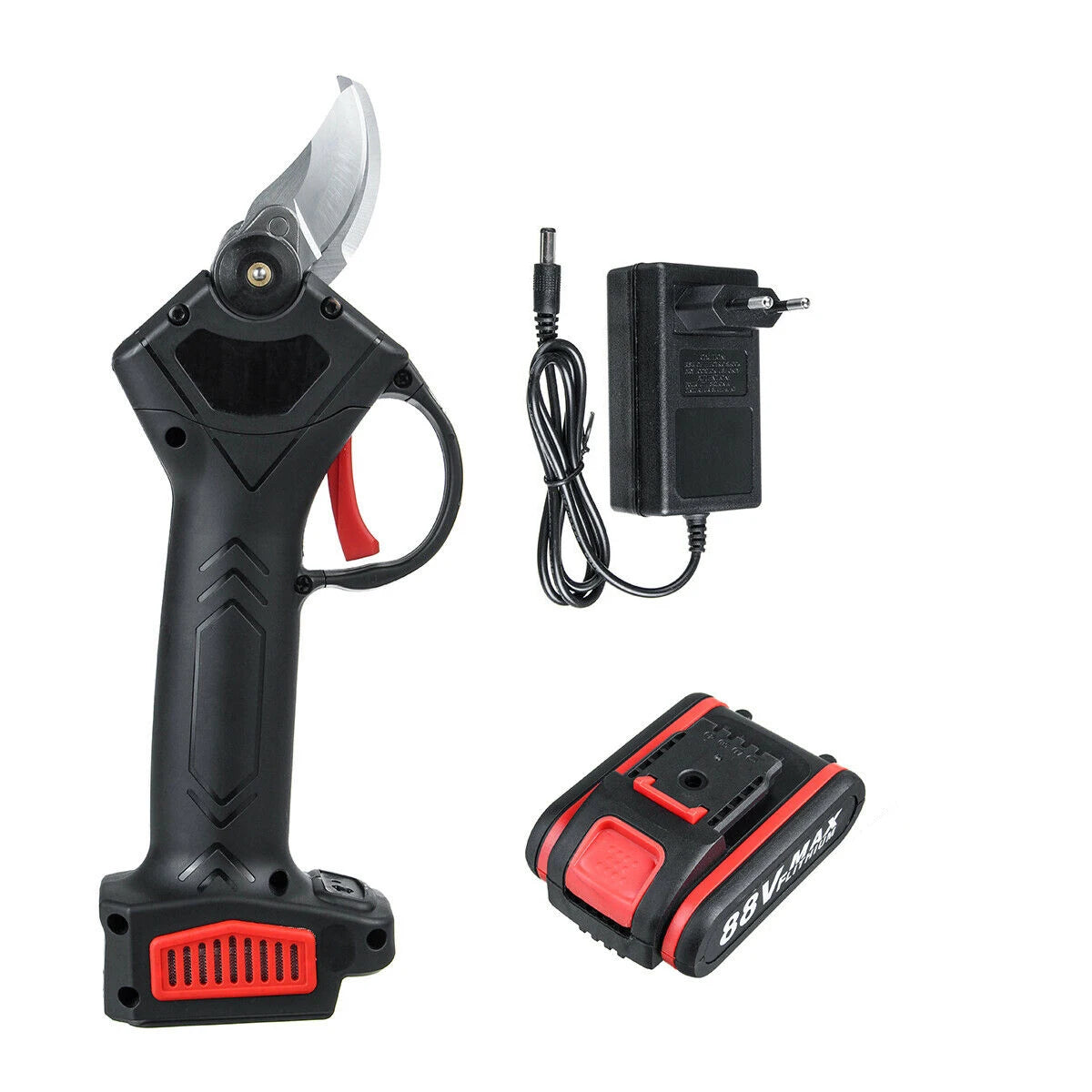 NEW Arrivals 2PCS Set 88VF 30MM Cordless Pruning Shears Pruner 4 Inch Electric Chain Saw Garden Woodworking Tool Tree Bonsai Cutter 2 Battery Home Garden Supplies