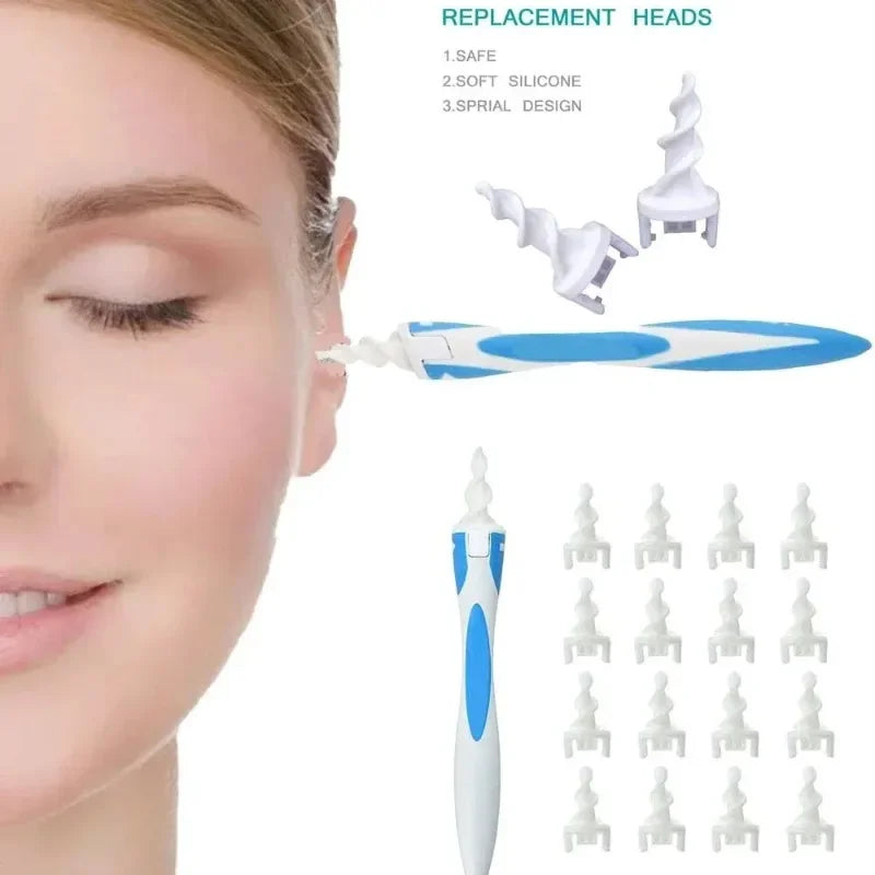 NEW Arrivals Adults/Children Ear Wax Remover Tool Ear Cleaner With Soft Silicone 16 Replacement Tips Simply To Grab Extract Earwax Sets