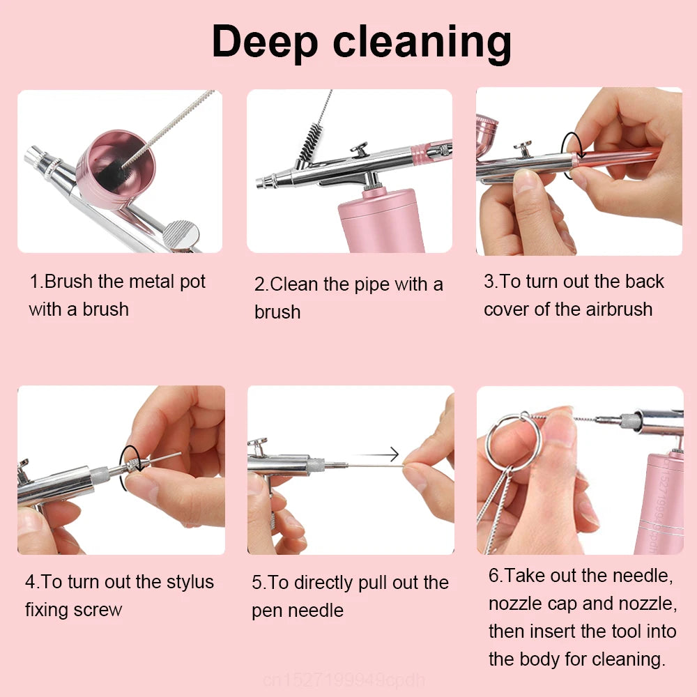 K5 Airbrush Spray Gun for Nails Air Brush With Cups Cleaning Kit Replacement Tool for Nail Art Manicure Painting Cake Crafts