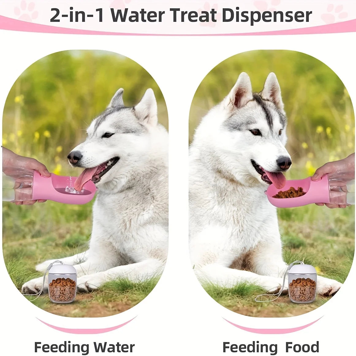 NEW Outdoor Travel Night Running Hiking Dog Cat Water Bottle Portable Pet Water Bottle with Food Container Outdoor Water Dispenser Leak Proof Water Bottles for Dogs