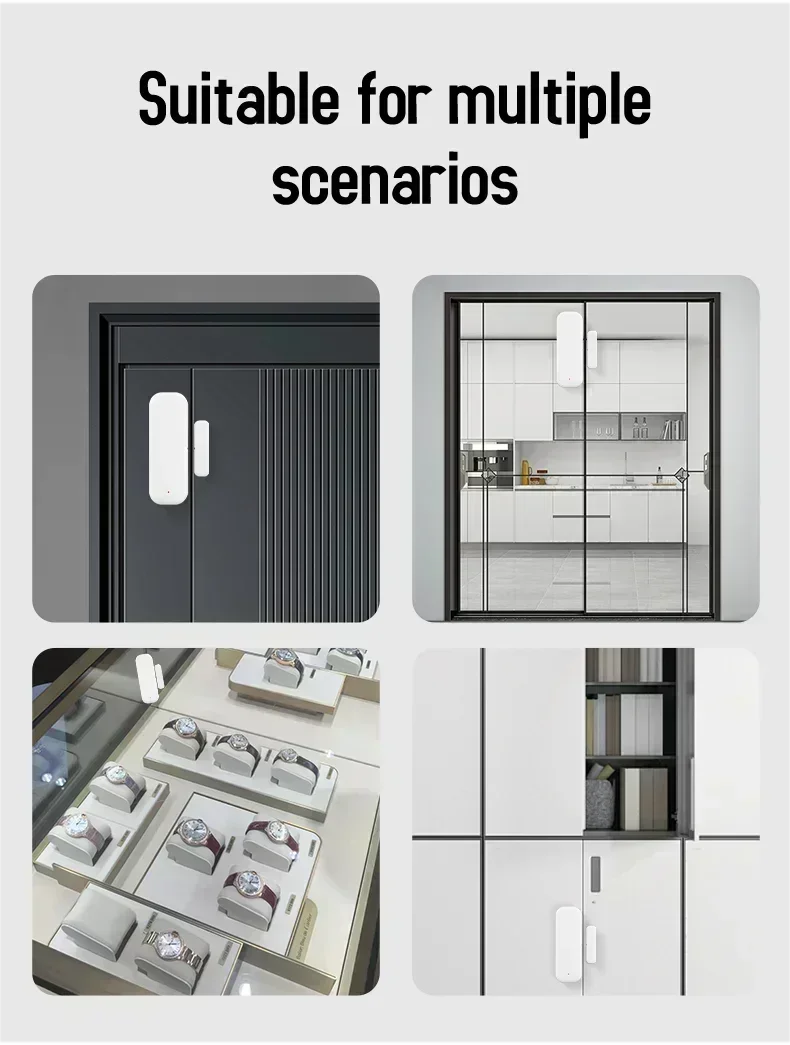 NEW TUYA App Alexa Wi-Fi Door Sensor Window Sensor Smart Home Wireless Door Detector Smart Life APP Remote Control for Alexa Google Home Office Security Supplies