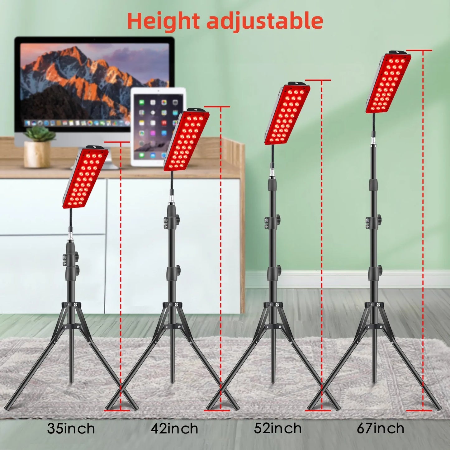 LED Red Light Therapy Lamp 660nm and 850nm Near Infrared Light for Joint Pain Muscle Soreness Relieve Body Tired Skin Care Tools