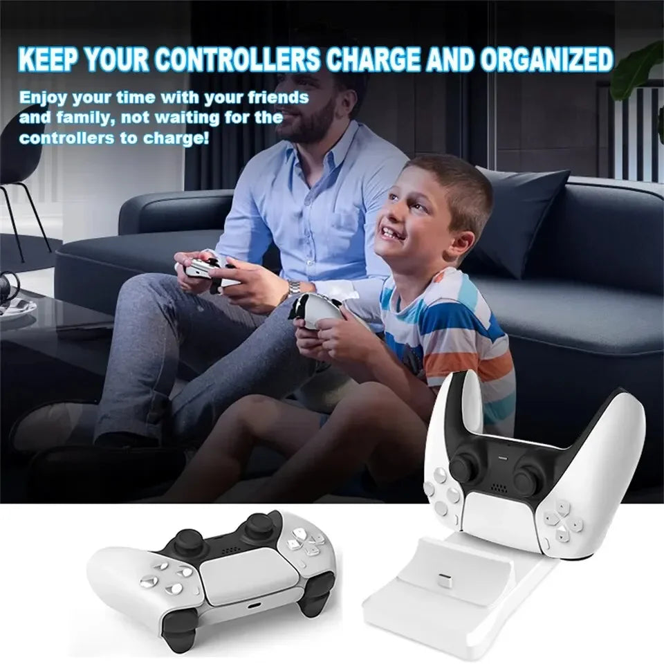 NEW Arrivals Dual Controller Charging Stand for Play Station 5 Controller Charger Dock Station PS5 with Fast Charging AC Adapter 5V 1.2A Video Games Computer Accessories Electronic Supplies