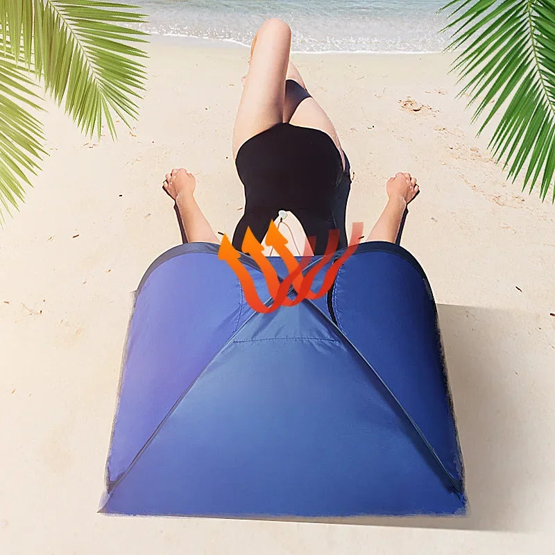 NEW Arrivals Big Size 80CM X 55CM Outdoor Automatic Quick-Opening Beach Greek Sunshade Lazy Tent Sun and Windproof Warmth Shade Sun Wind Protection Headrest Ultralight Tent