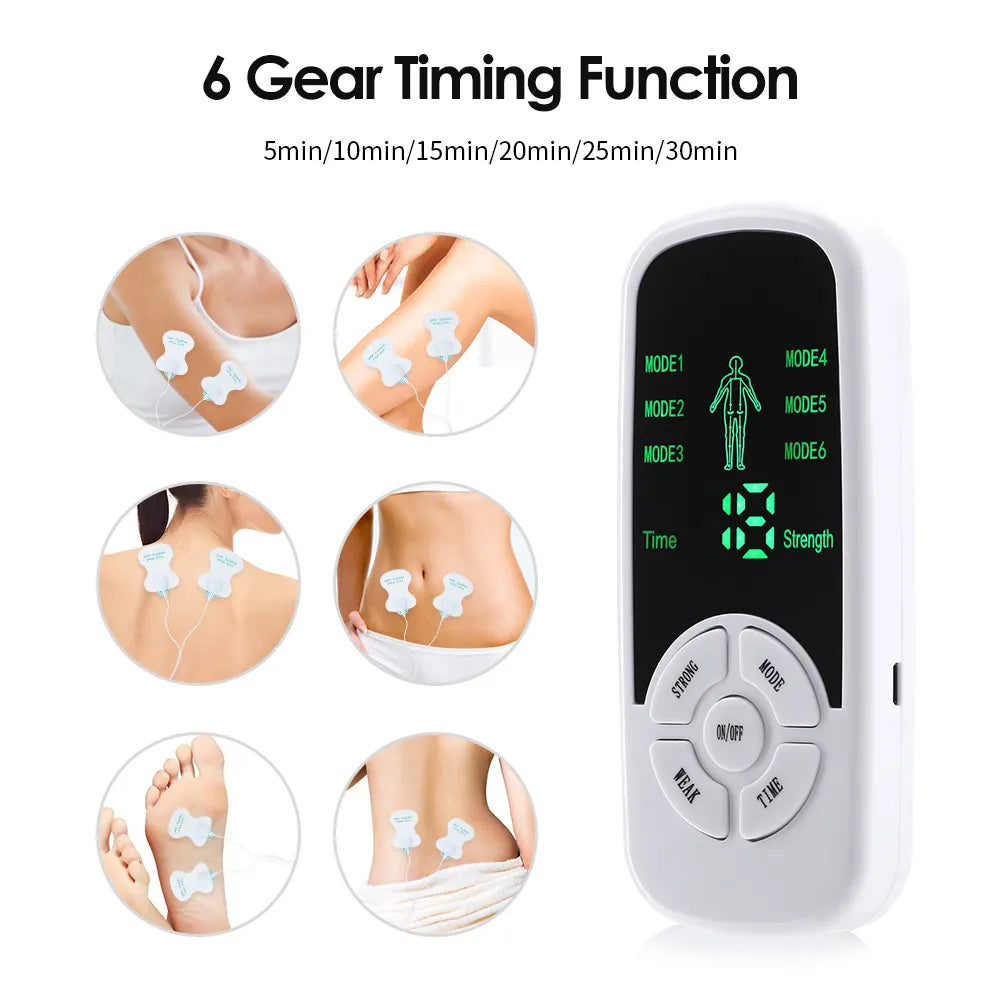 6 Modes EMS Electric Muscle Therapy Stimulator Tens Unit Machine Meridian Physiotherapy Pulse Abdominal Prostate Body Massager