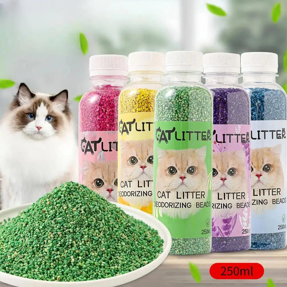 NEW 2PCS Set Cat Litter Deodorant Beads Efficient Deodorization Lasting Freshness Low Dust sanitary Cat Litter Deodorizing Beads Cats Hygiene Accessories Pets Supplies