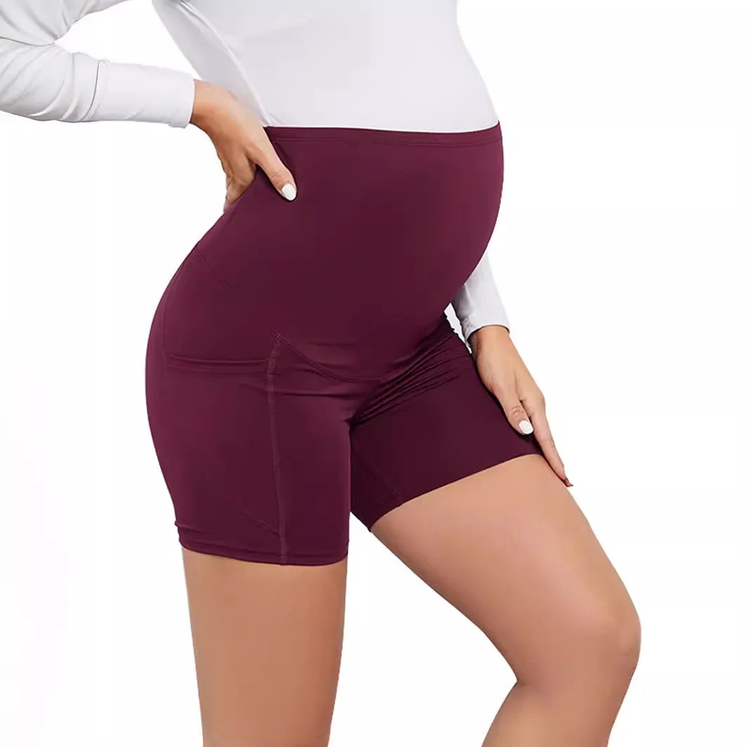 NEW Arrivals Maternity Short High Waist Sport Hip Leggings Short Yoga Pant Maternity Safety Pants Sports Cycling Short Pregnancy Clothes Outdoor Hiking Fitness Sports Apparel Accessories