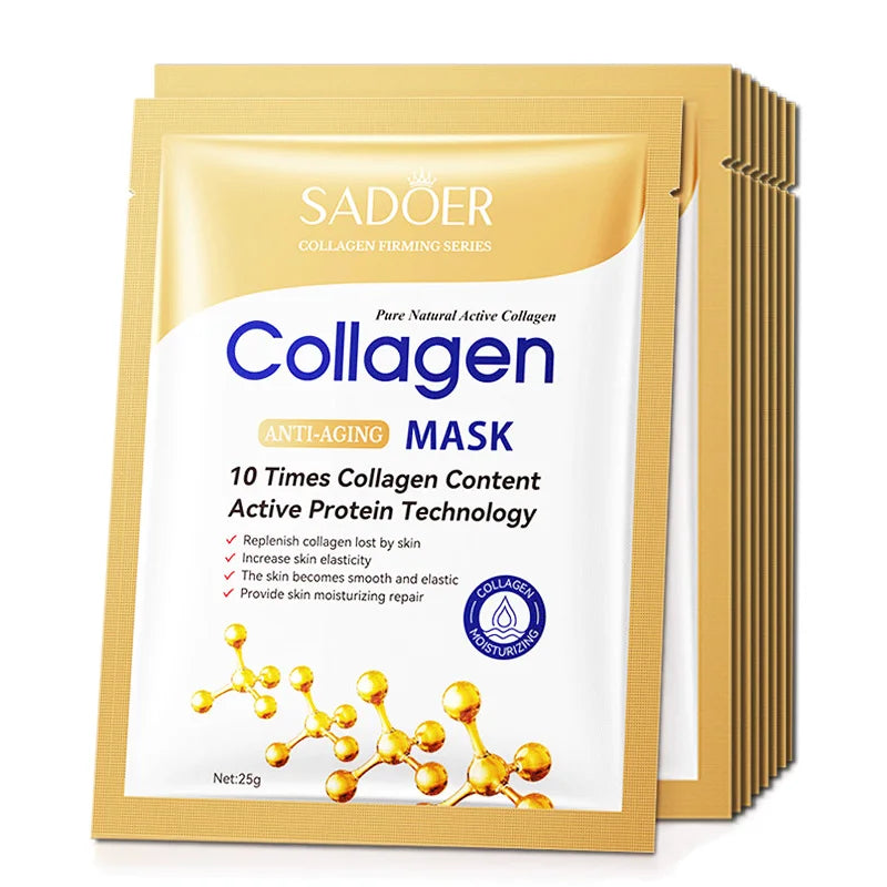 NEW 20PCS Korean Set Snail + 24K Gold + Collagen + Hyaluronic Acid Face Mask Skincare Moisturizing Anti Wrinkle Whitening Facial Masks Face Sheet Mask Korean Skin Care Products