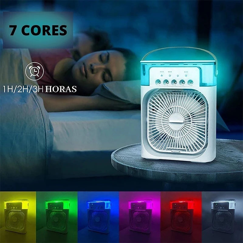 5 Sprays with 7 Color Led Ligh,6 Inches Air Conditioner Cooling Fan Portable Fan Air Cooler Mini Fan Air Humidifier