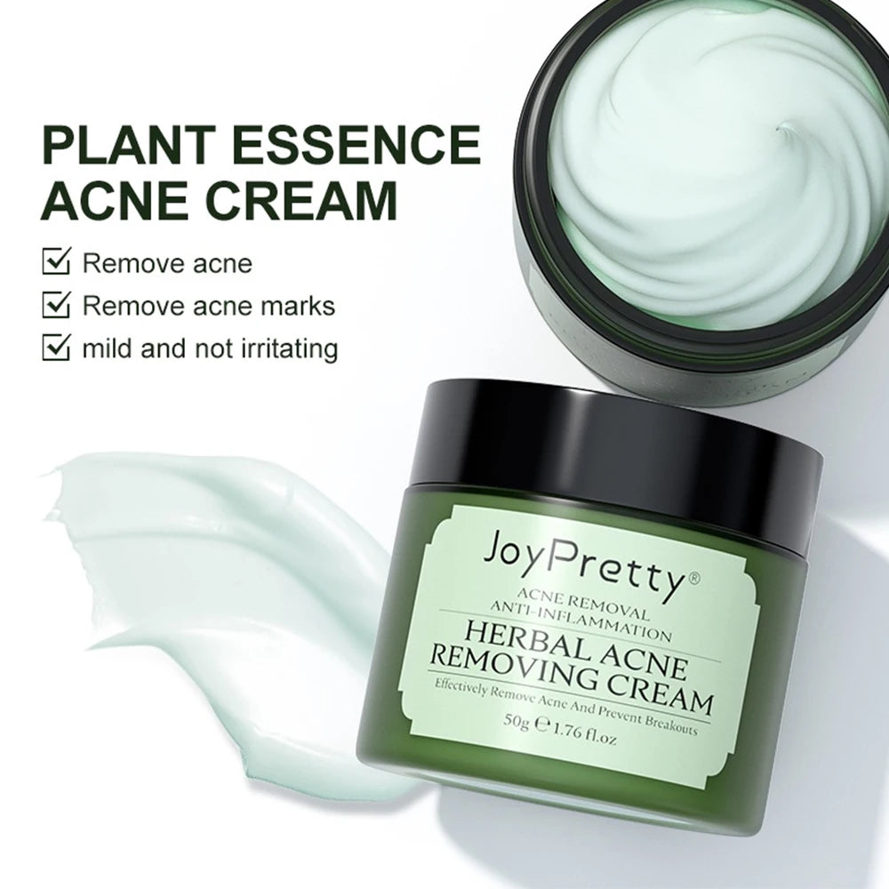 Natural Herbal Acne Treatment Face Cream Facial Pimple Scar Remove Oil control Against Acne Marks Day Creams Skin Care JoyPretty