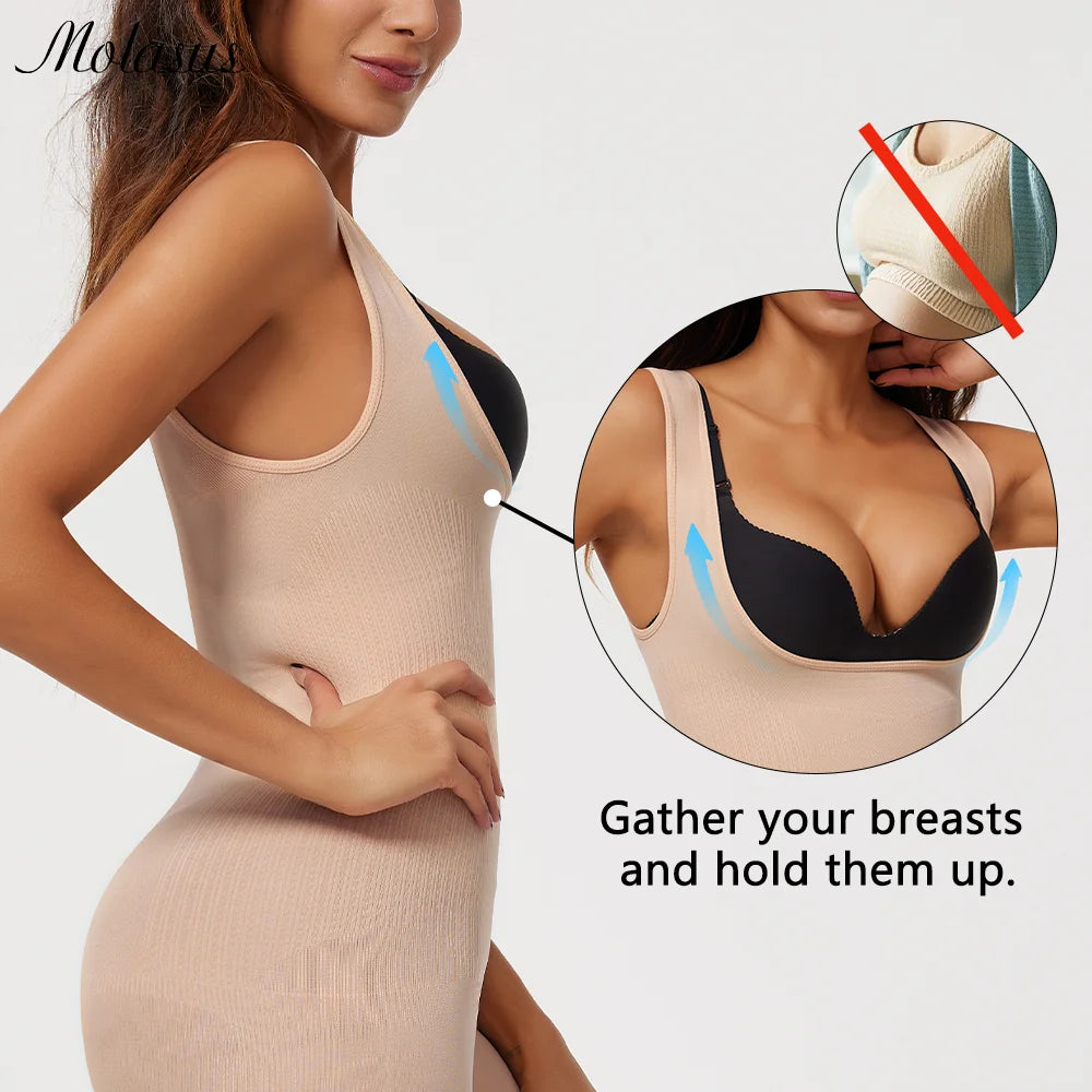NEW Arrivals 2PCS Set S-2XL Women Tighten Up Breast Bodysuit Boxer Briefs Underwear Shapewear Butt Lifter New Tummy Control Body Shaper Slimming Bodysuits