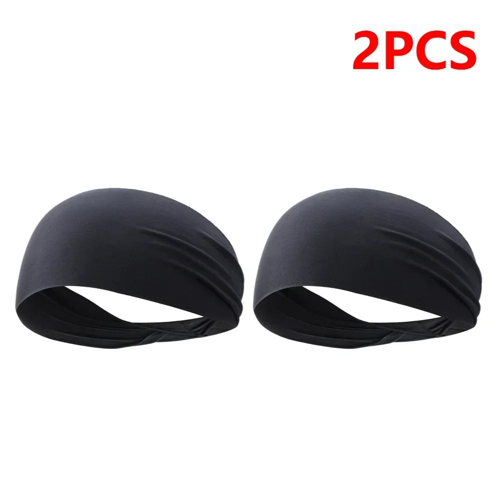 NEW Arrivals 5PCS Black Set Elastic Sports Headbands Sweat Absorption Dry Headdress Quick Workout Headband Anti-Slip Breathable Sweatbands Outdoor Sports Yoga Running Gym