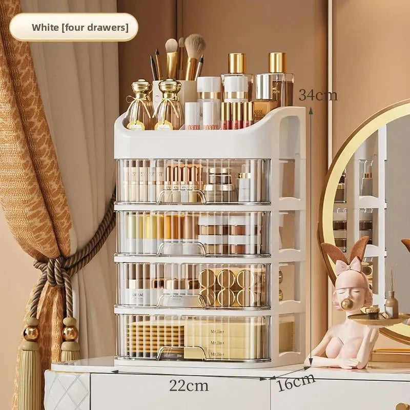 NEW Arrivals 3-5 Layers Luxury Cosmetic Storage Box Large Capacity Dustproof Makeup Organizer for Skincare Masks Lipsticks Accessories Women Cosmetic Supplies