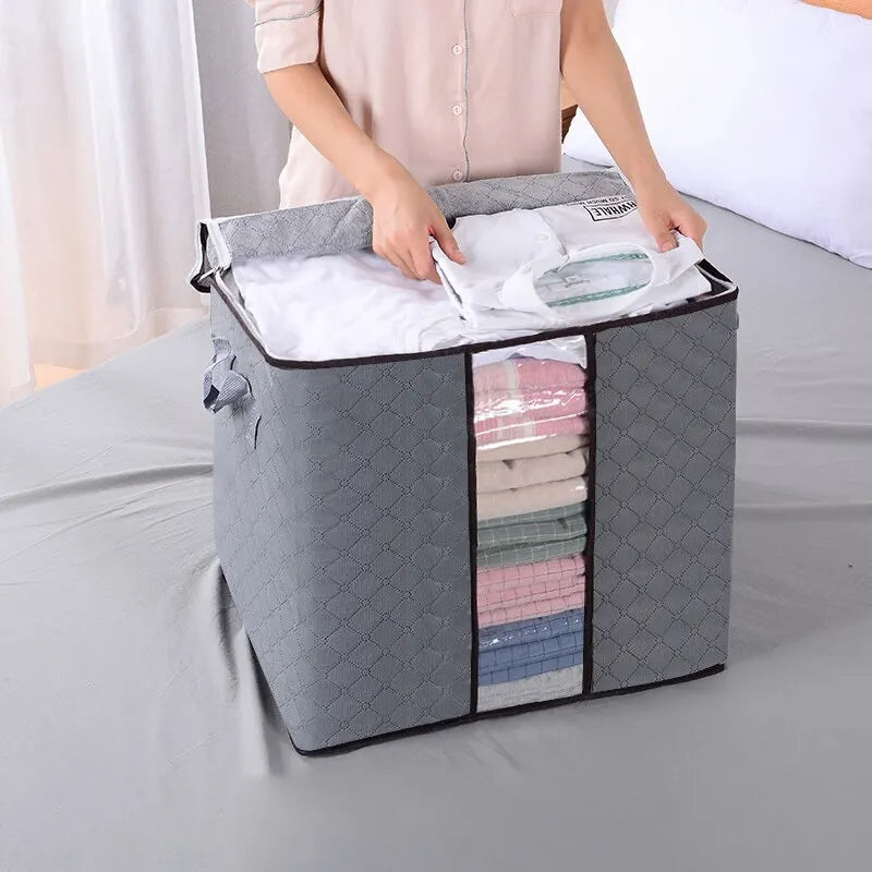 Large Capacity Non-Woven Storage Box for Clothing And Bedding Storage Semitransparent Durable Clothes Storage Boxes
