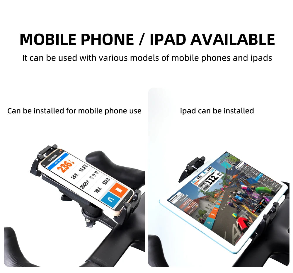 Bike Trainer Mobile Phone iPad Stand Phone Mount Stand Bike Mobile Phone Holder 360 Rotatable Adjustable Bicycle Accessories
