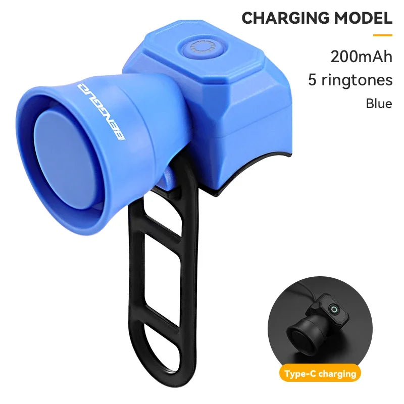 NEW Arrivals Bicycle Horn Mountain Bike Mini USB Charging Waterproof Electronic Bike Bell Riding Equipment Children's Scooter Accessories