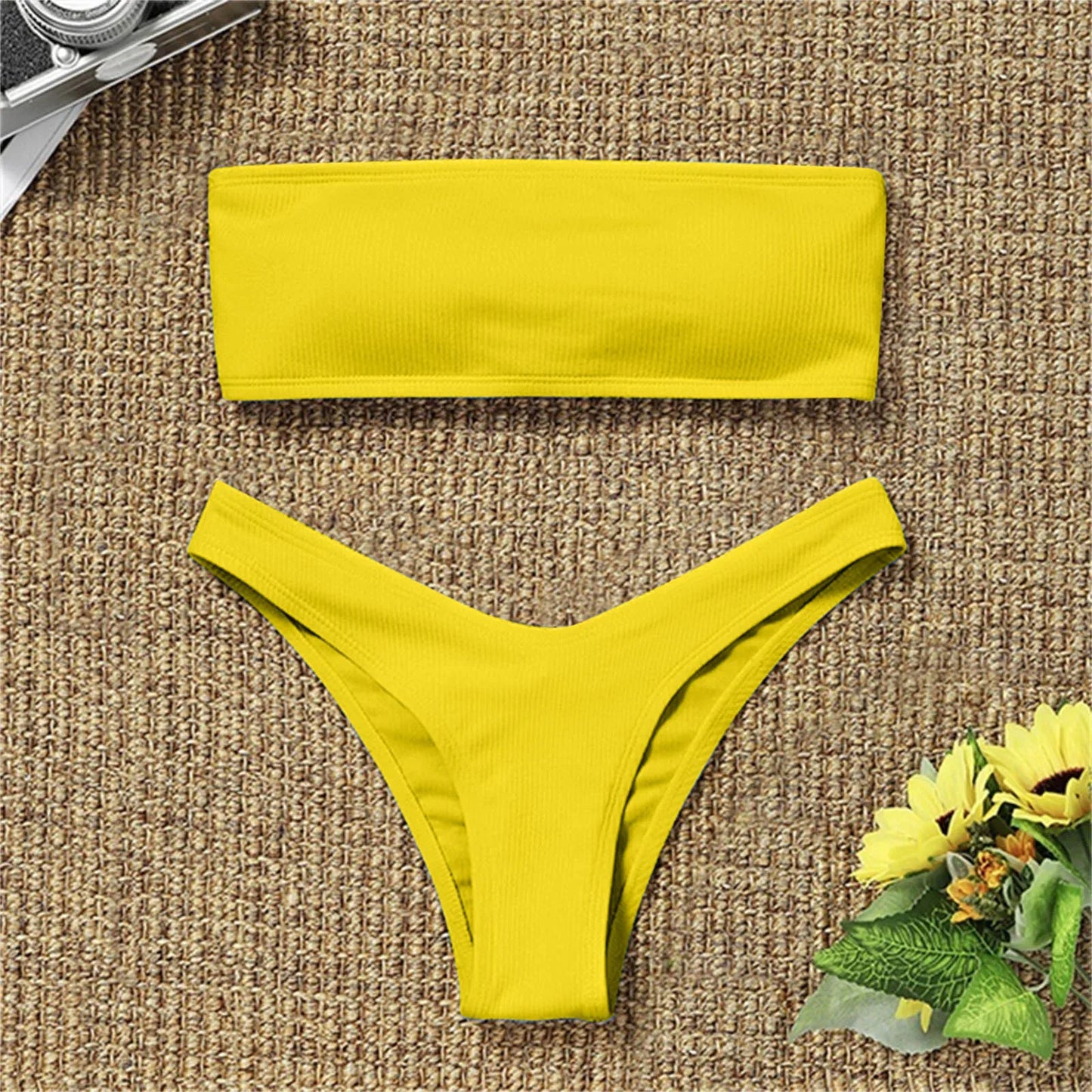 Women's Sexy Tube Top Bow Split Bikini Swimsuit Swim trunks Swimming Suit For Women's Beach Outlet 2024 Beachwear Swimwear