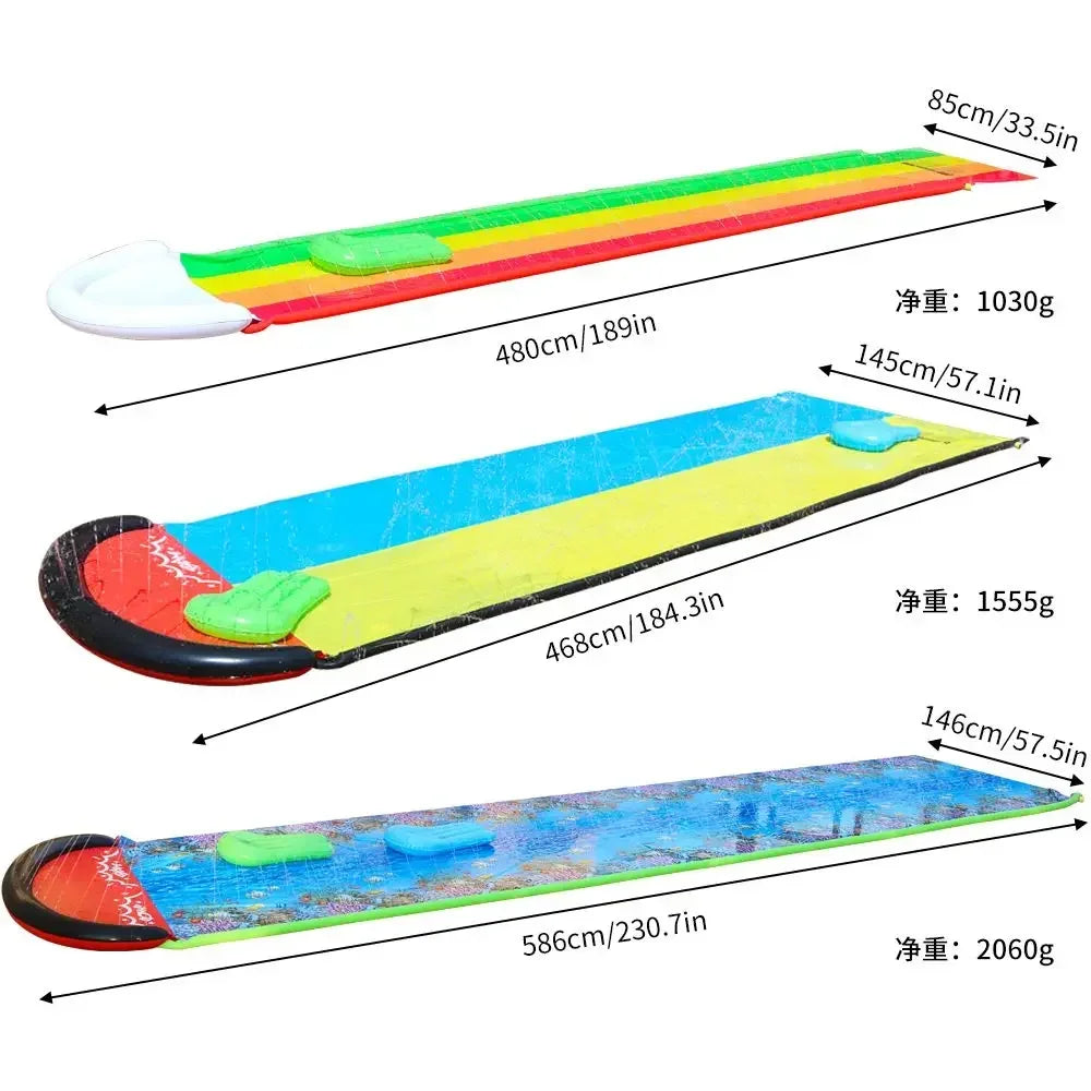 NEW Arrivals Summer Adults/Children's Inflatable Water Slide Outdoor Backyard Water Toys Game Swimming Pool Water Slide Parent-Child Outdoor Surfing Games Sports Supplies