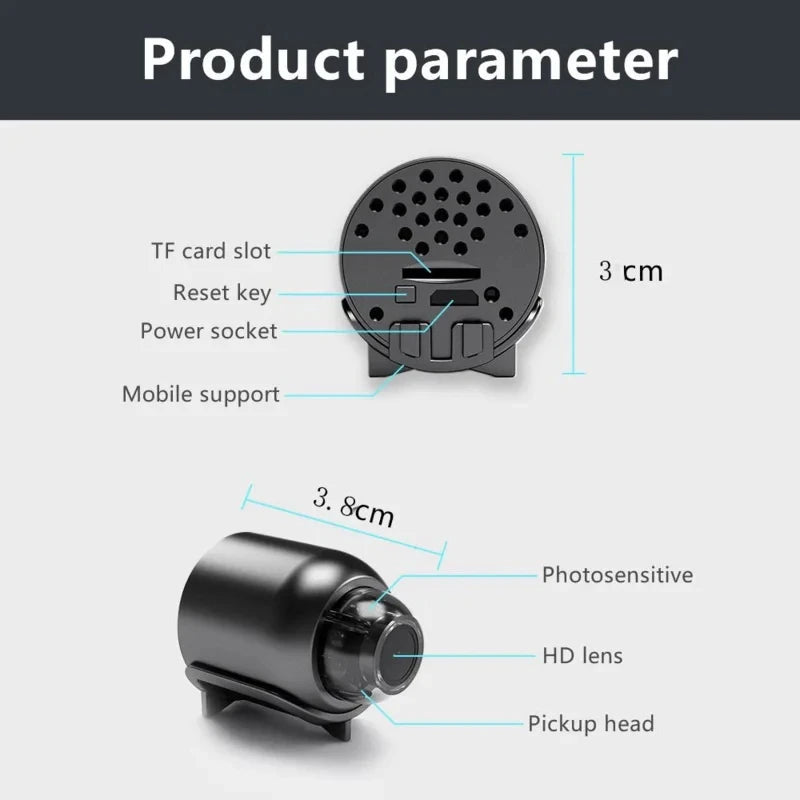 NEW Arrivals X5 Mini Camera Video & Audio Recording 1080P Clear Night Vision Lightweight Portable Premium Cams Motion Detection Wireless Surveillance Camera Home Security Supplies