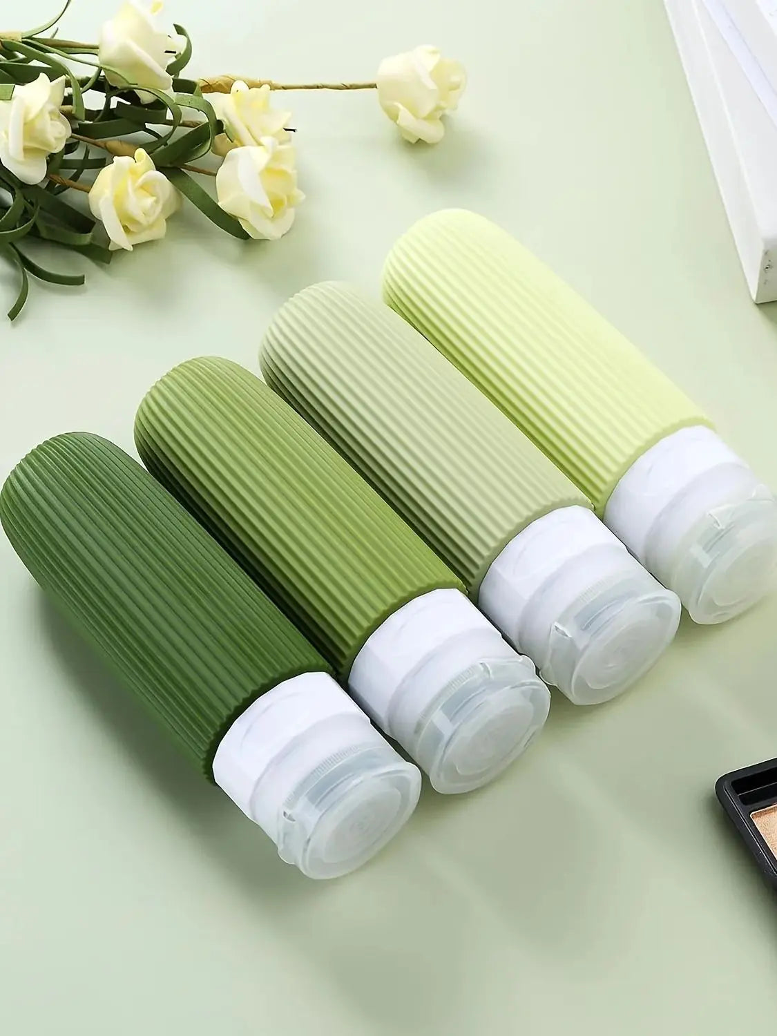 NEW Arrivals Travel Airport Ship Silicone Bottles, TSA Approved 3-Ounce Portable BPA Free Leak-Proof, Squeezable Refillable Silicone Container, Perfume Fragrance Shampoo Liquid Bottles