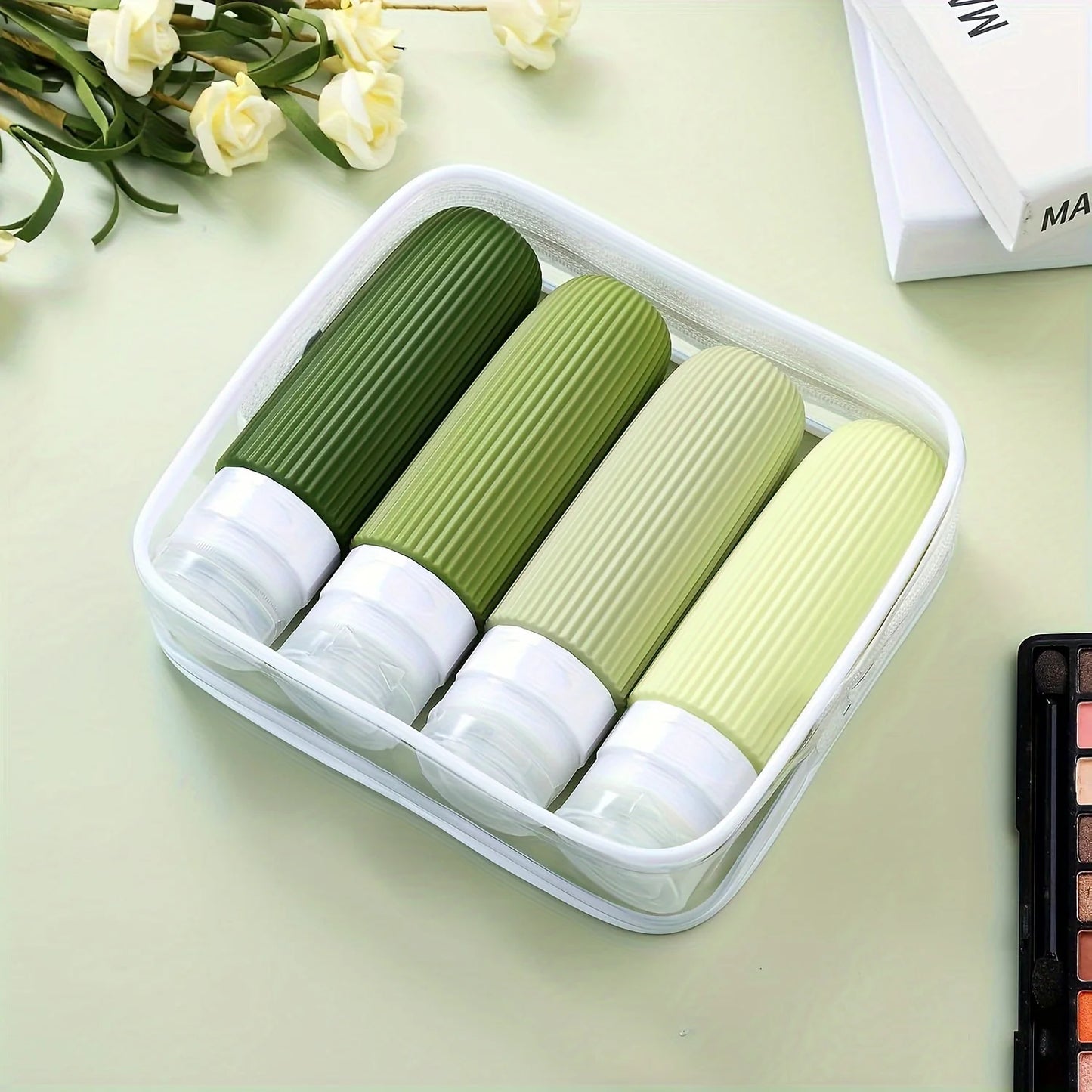NEW Arrivals Travel Airport Ship Silicone Bottles, TSA Approved 3-Ounce Portable BPA Free Leak-Proof, Squeezable Refillable Silicone Container, Perfume Fragrance Shampoo Liquid Bottles