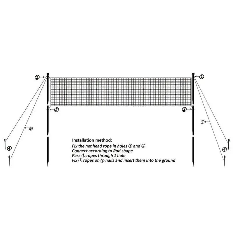NEW Arrivals Professional Set Volleyball Kit Net Heavy Duty Sports Net Badminton Net Rack Volleyball Nets With Storage Bag + Stands Outdoor Camping Beach Volley Accessories Sports Supplies