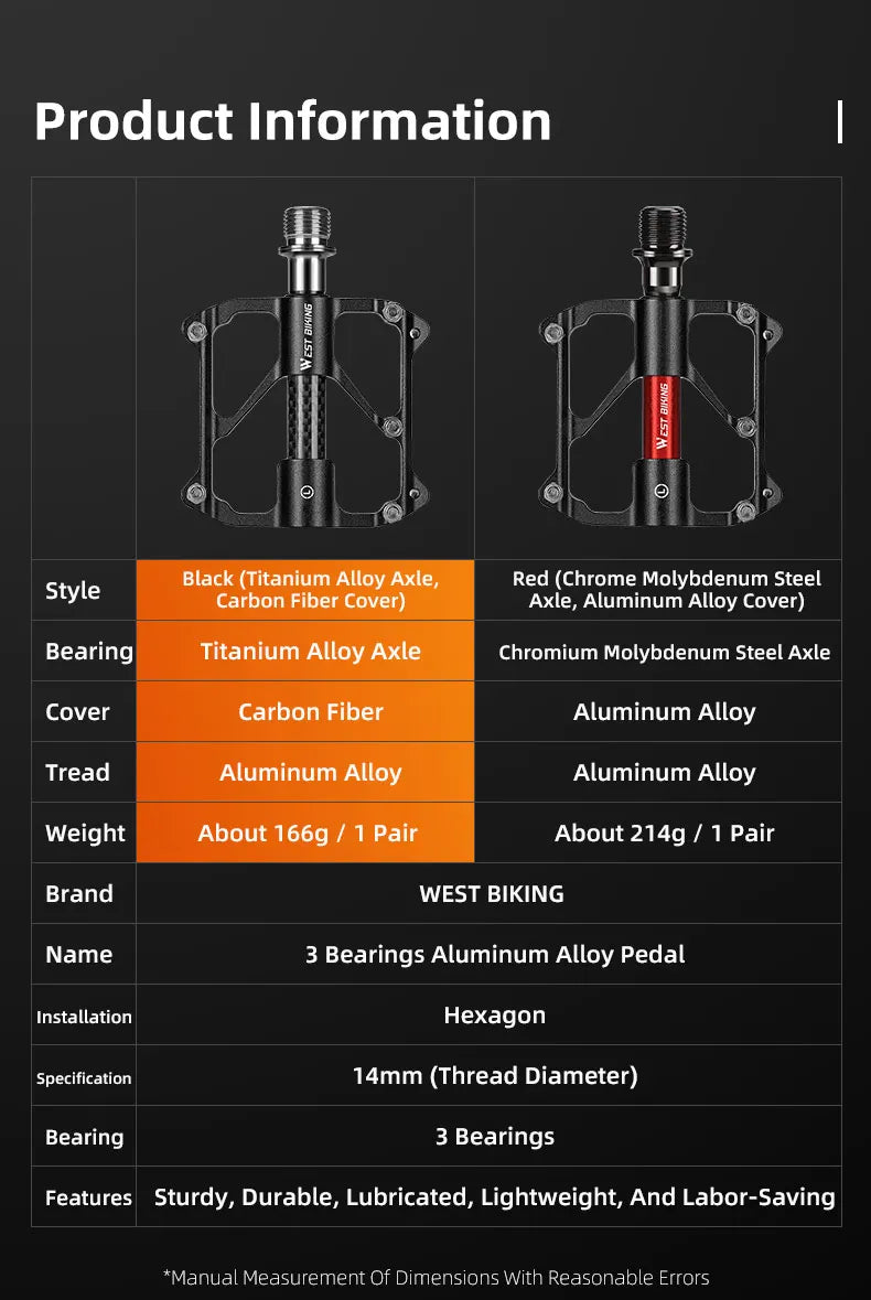 NEW Arrivals 3 Colors MTB Titanium Shaft Pedal Ultralight Mountain Bicycle Carbon Fiber Pedal 3 Bearings Road Bike Professional Pedal Anti-Slip Racing Cycling Pedals.