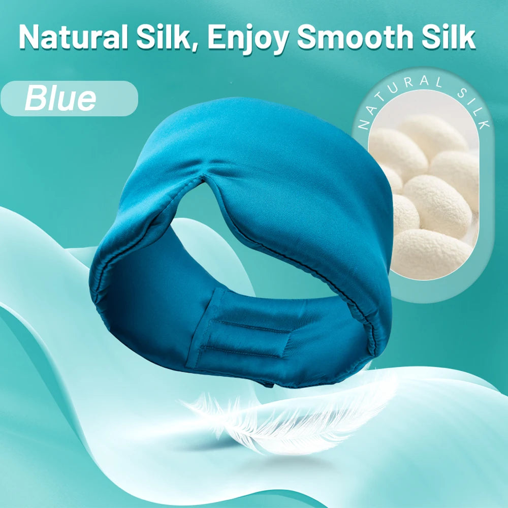 NEW Arrivals 8 Colors Soft 100% Silk Sleeping Mask Blocking Light Eye Cover Mask Outdoor Travel Hotels Airplane Sleep Mask Natural Mulberry Silk Smooth Eyepatch Mask