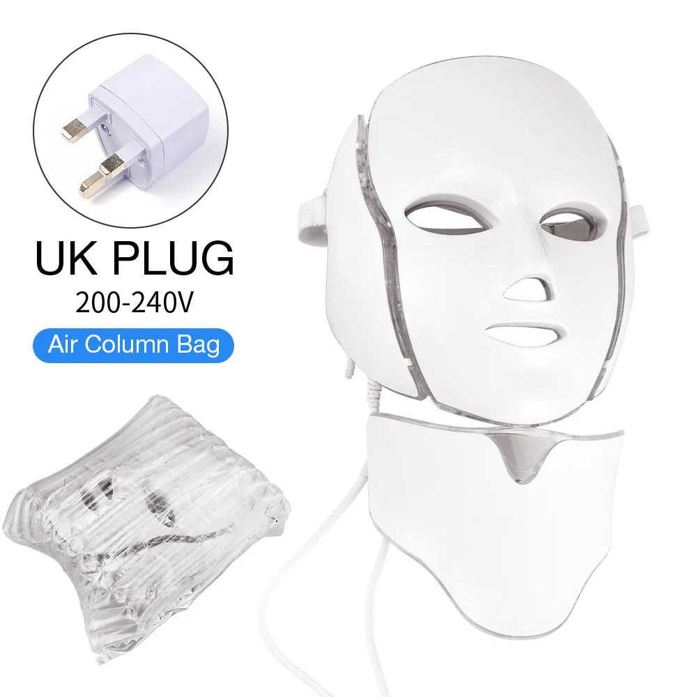 NEW Arrivals Air Bag-7 Colors Light LED Skin Care Facial Beauty Mask With Neck Skin Rejuvenation Treatment Beauty Anti Acne Therapy Whitening Women Skin Care Supplies