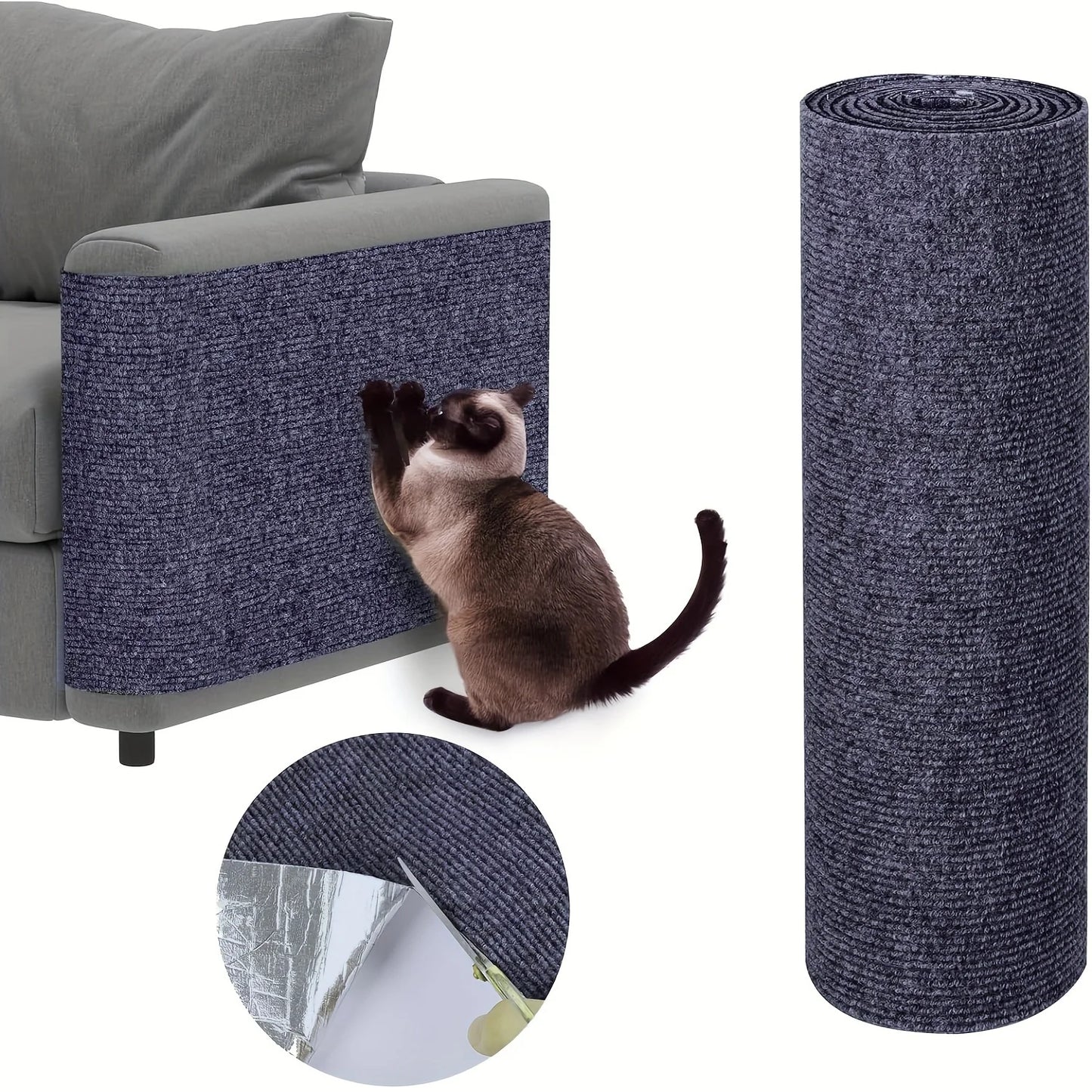 NEW Arrivals 3 Colors 78.7x15.7" Large Customizable Self-Adhesive Cat Scratching Mat - Protects Furniture & Promotes Healthy Claws Home Pets Supplies