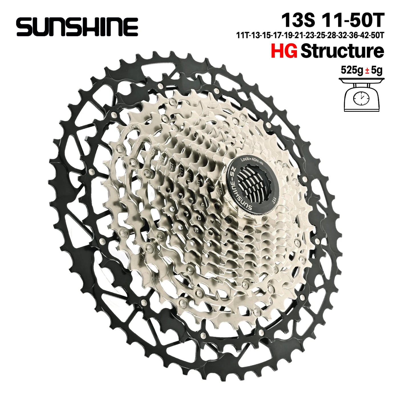 Ultralight Bicycle Cassette Freewheel Carbon Steel Material 9/10/11/12/13 Speed HG Structure Sprocket for Mountain Bike Bicycle Accessories Sports Supplies