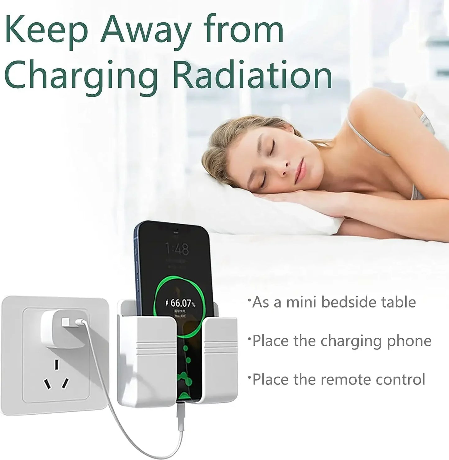 NEW Arrivals 40PCS Set Multifunctional Wall Mount Phone Holder Charging Station Storage Dock Organizer Box Remote Control Shelf Bracket Home Office Mobile Phones Accessories