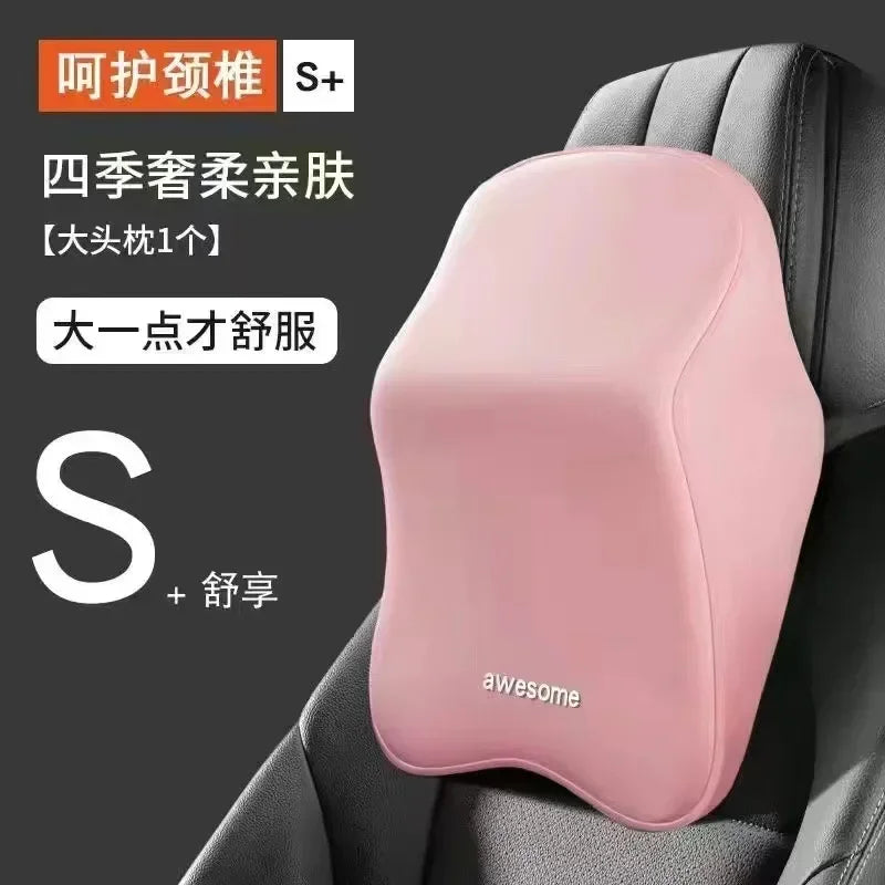 NEW Arrivals Car Lumbar Back Support Headrest Neck Pillow Memory Foam Lumbar Pillow Universal Soft Neck Pillows Cushion Car Seat Cushion