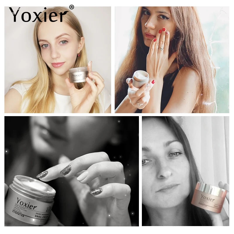 Yoxier 3Pcs/Lot Peony Nourishing Snail Cream Anti-Aging Face Cream Wrinkle Whitening Moisturizing Oil Control Skin Care