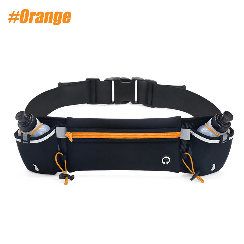NEW Marathon Trail Running Belt with Double Water Bottles, Fanny Pack Fits 7 inches Phones, Waist Pack for Outdoor Running Hiking Climbing Waist Bags Sports Supplies