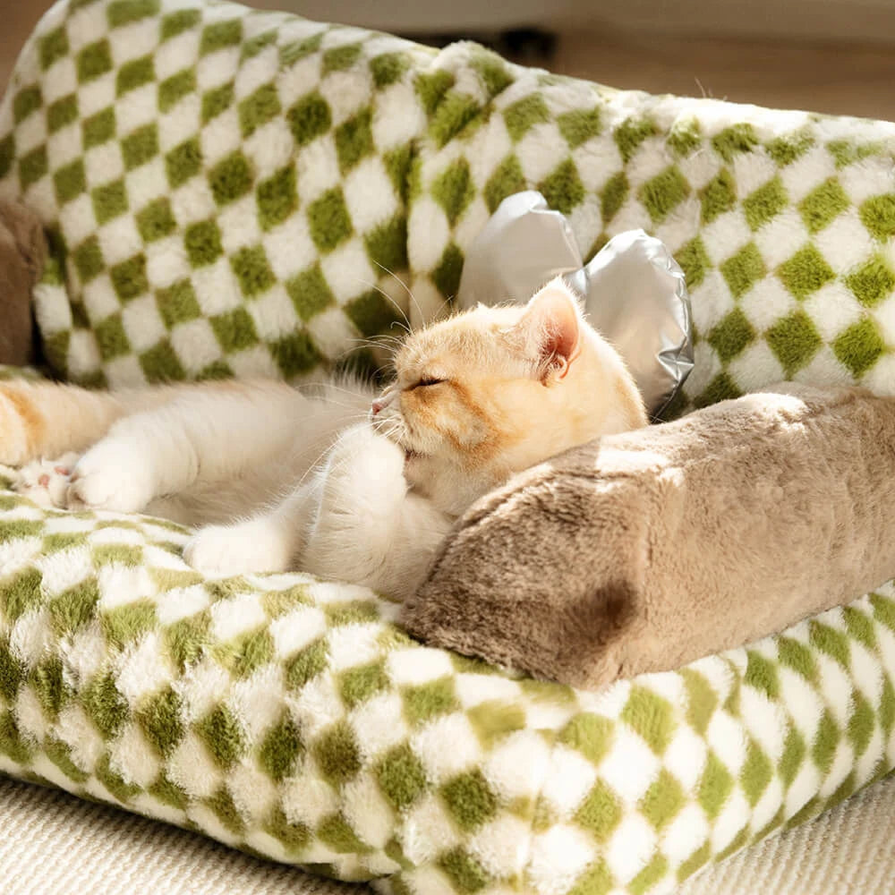 Fur Summertime Pet Cat Nest Sofa Modern Puppy Small Animal Kitten Dog Bed Couch Cushion Bedding Indoor Kennel House