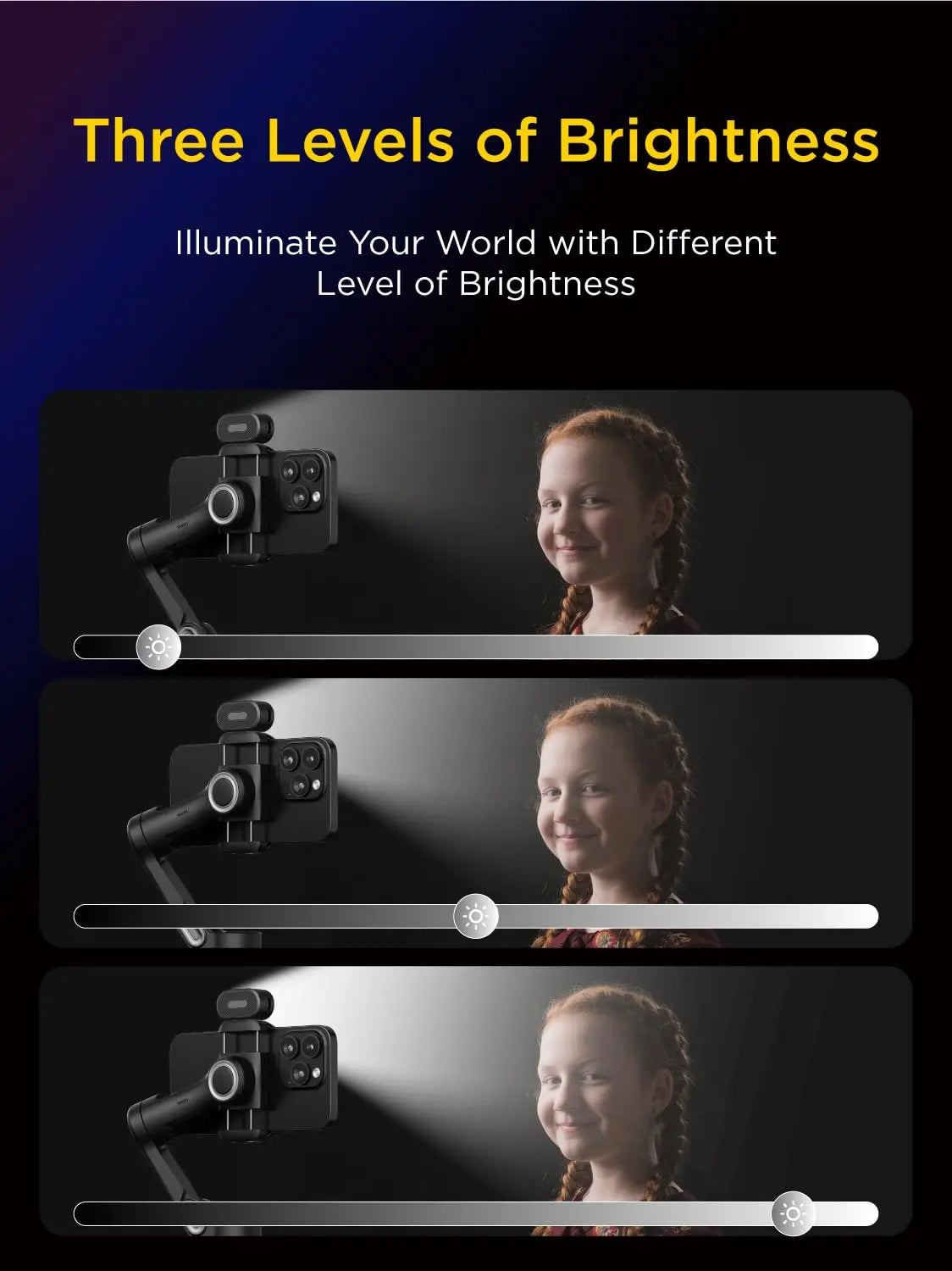 RGB Magnetic Fill Light for Gimbal LED Video Photography Light 3 Brightness and 7 Color Adjustment for Phone Selfie Live Streaming Mobile Cell Products Accessories Electronic Supplies