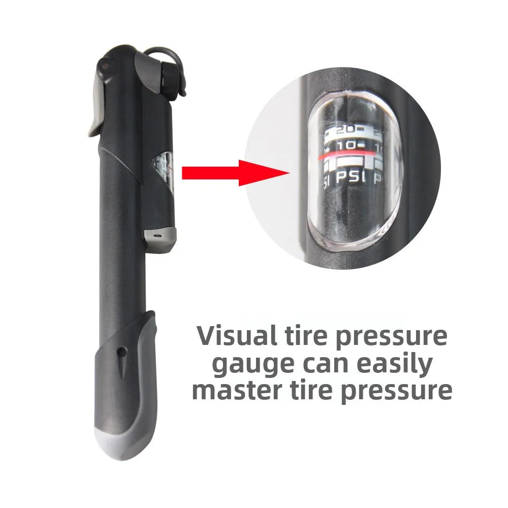 NEW Arrivals Bicycle Mini Pump Battery Car Mountain Bike Road Bike Portable Beauty Mouth French Mouth Air Pump Outdoor Riding Equipment Bicycle Parts Accessories