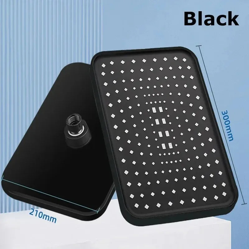 NEW Arrivals 14 IINCH 360 Degrees Rotation High Pressure Top Spray Rain Shower Head Larger Flow Supercharge Rainfall Showerhead 360° Swivel Water Saving Shower Accessories Bathroom Tools