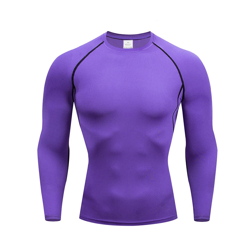 NEW S-3XL 5 Colors Men Compression Running T-Shirt Fitness Tight Long Sleeve Sport T-shirt Training Jogging Shirts Gym Sportswear Quick Dry Sports Clothes