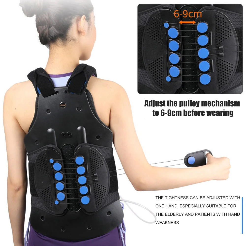 NEW High Quality Instrument Adults Kids Thoracic Full Back Brace Belt Kyphosis, Osteoporosis, Treatment Compression Fractures, Upper Spine Injuries Therapy, Pain Relief, Pre or Post Surgery Body Care Supplies Devices Health