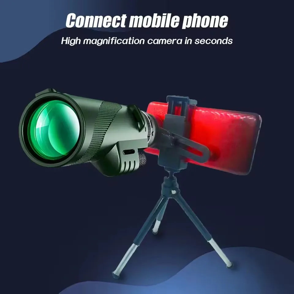 NEW 80x100 HD Zoom Monocular Telescope Portable Powerful Binoculars Long Range Telescope For Hunting Camping With Tripod Phone Clip