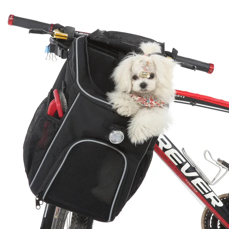 Multi-functional Pet Dog Bicycle Bag Outdoor Double-Shoulder Back Dog Bag Detachable Storage For Outings