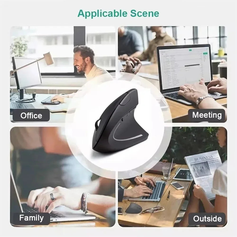 NEW Arrivals Vertical Mouse Ergonomic 2.4GHz Wireless Optical Mice 3 Adjustable DPI 800/1200/1600 6 Buttons for Laptop PC Computer Desktop