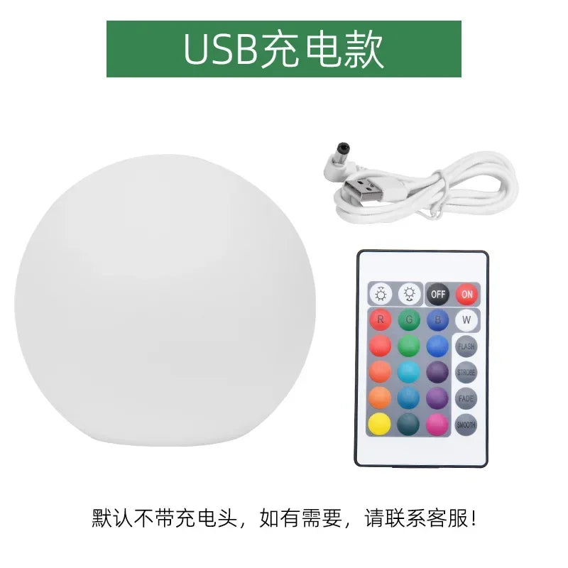 NEW Arrivals 25CM Japanese LED Ball Lamp Set USB Charging Remote Control Outdoors Lawn Lamp Swimming Pool Wedding Party Holiday Home Decoration Courtyard Atmosphere Light