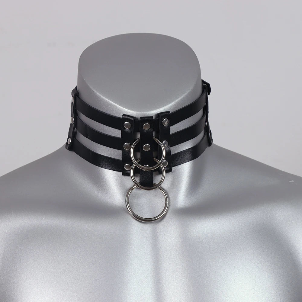 PU Leather Men Harness Handcuffs Gay Fetish Clubwear Costume Erotic Collar Festival Rave Wear Accessories Gothic Punk Bracelet