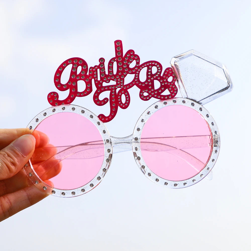 NEW Arrivals 1Pcs Bride To Be Groom Glasses Bling Diamond Bride Sunglasses Eye Decoration Bachelorette Hen Party Wedding Supplies Photo Props