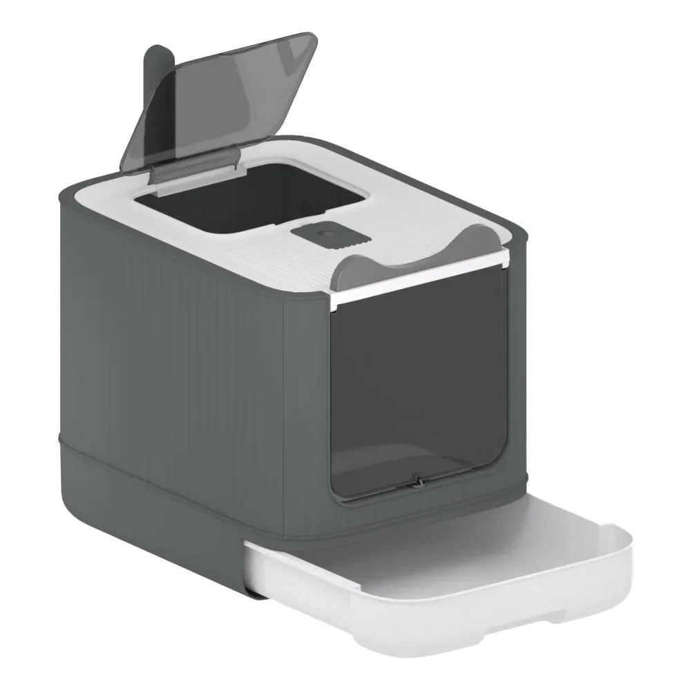 44.5CM X 37.5CM Cat Litter Basin Oversized Splash-Proof Fully Enclosed Cat Toilet Sterilization Deodorant Drawer Cat Litter Basin Pets Cleaning Supplies